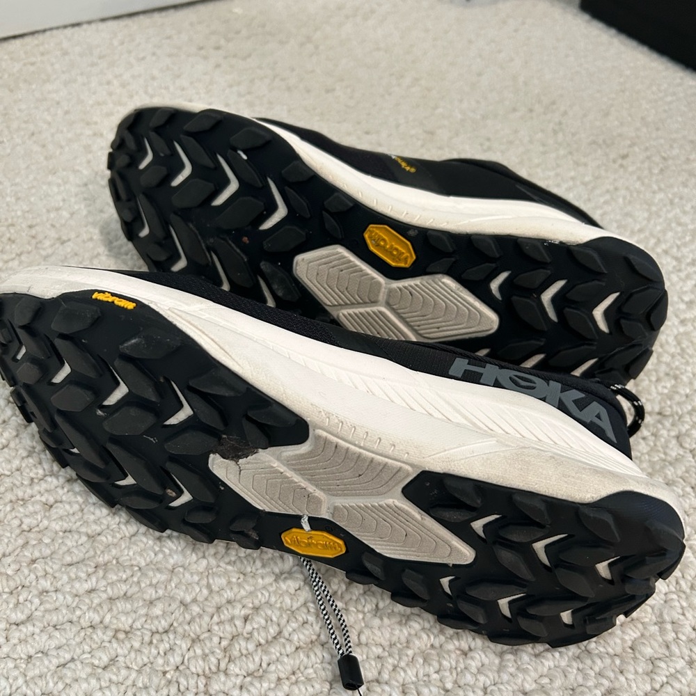 Hoka Black and White Trail Shoes